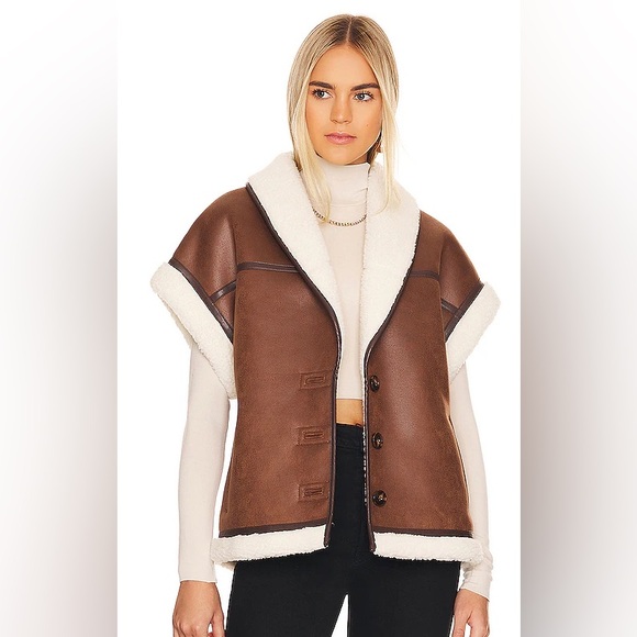 L'Academie Jackets & Blazers - L’Academie From REVOLVE Miri Faux Fur Vest in Dark Brown